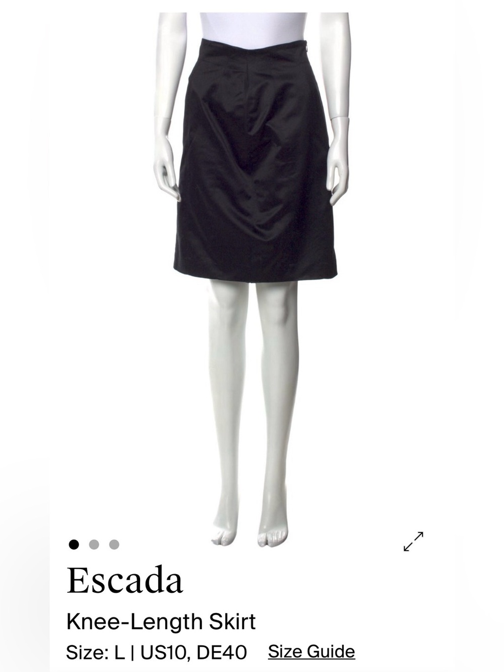 Escada Black Knee-Length Pencil Skirt